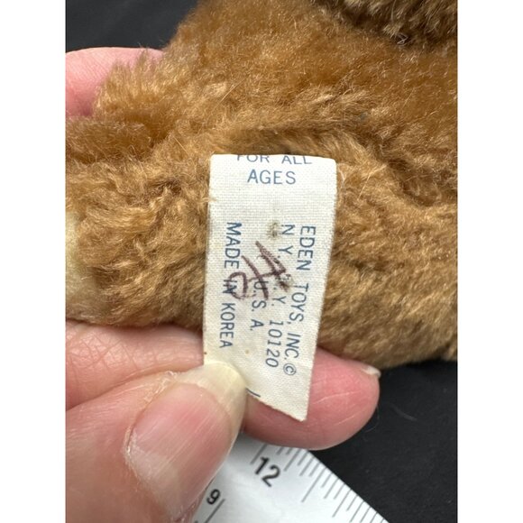 Vintage Eden Toys Plush Teddy Bear Stuffed Animal With Red Bow Red Tongue Gift I - Picture 6 of 6